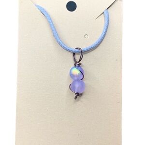 Gray glass handmade necklace